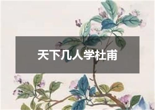 天下几人学杜甫