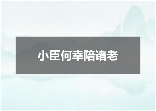 小臣何幸陪诸老