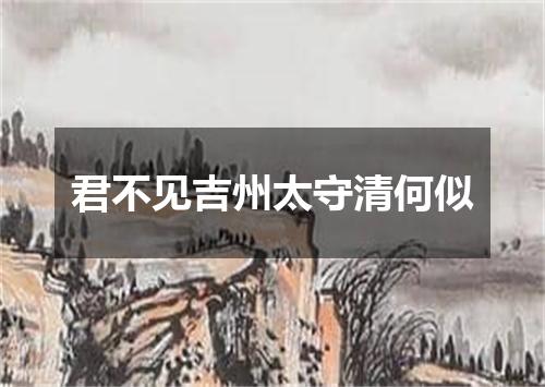 君不见吉州太守清何似