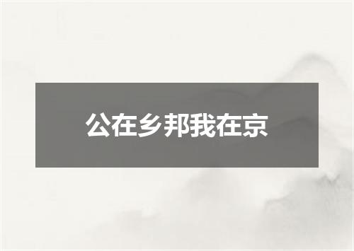 公在乡邦我在京