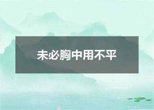 未必胸中用不平
