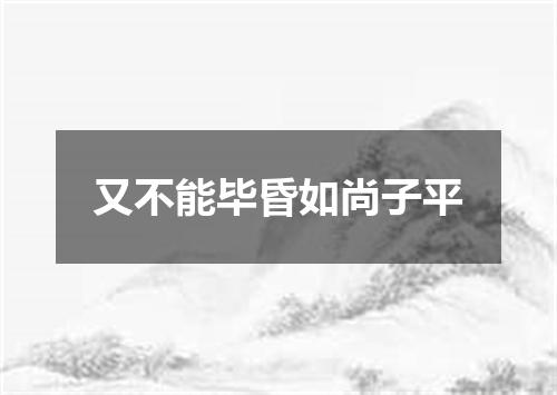 又不能毕昏如尚子平