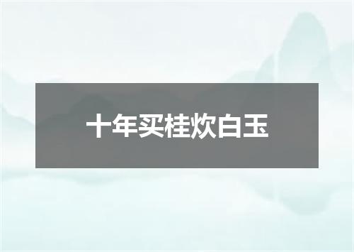 十年买桂炊白玉