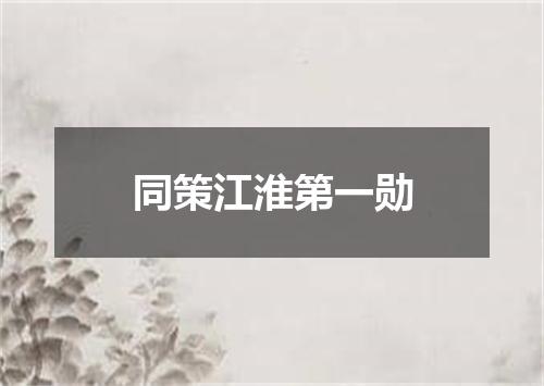 同策江淮第一勋
