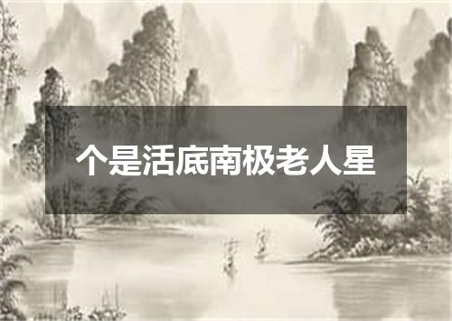 个是活底南极老人星