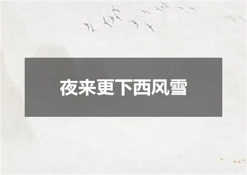 夜来更下西风雪