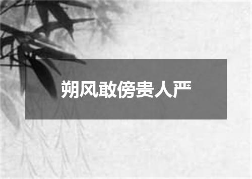 朔风敢傍贵人严