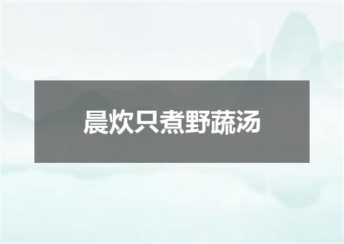 晨炊只煮野蔬汤