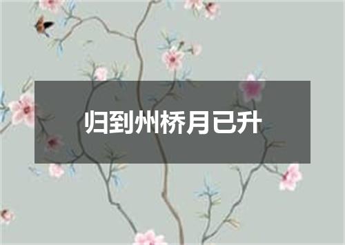 归到州桥月已升
