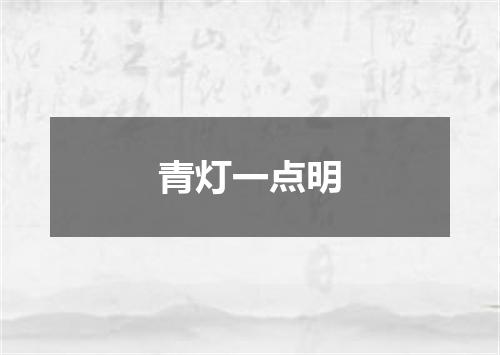 青灯一点明