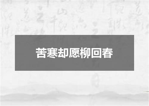 苦寒却愿柳回春
