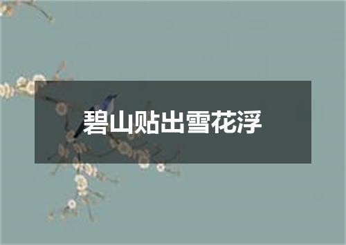 碧山贴出雪花浮