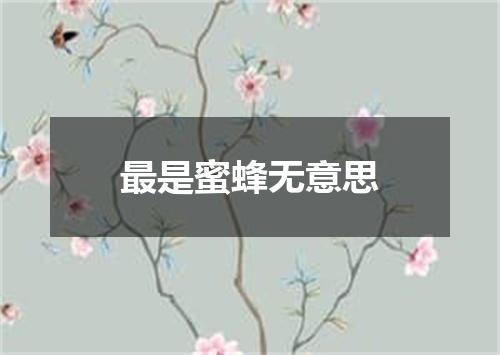 最是蜜蜂无意思