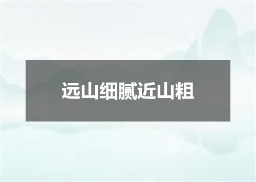 远山细腻近山粗