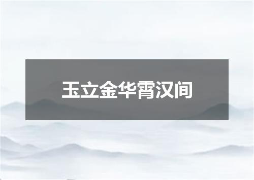 玉立金华霄汉间