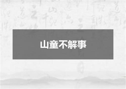 山童不解事