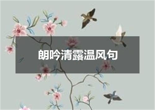 朗吟清露温风句