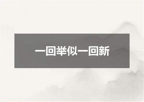 一回举似一回新