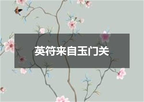 英符来自玉门关