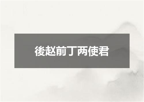 後赵前丁两使君