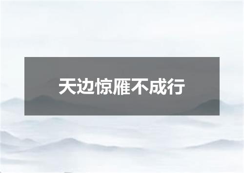 天边惊雁不成行