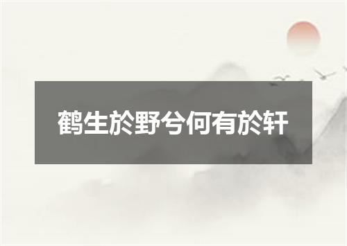鹤生於野兮何有於轩