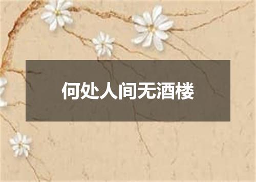 何处人间无酒楼