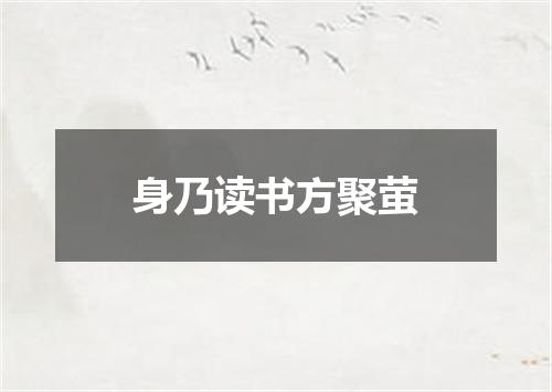 身乃读书方聚萤
