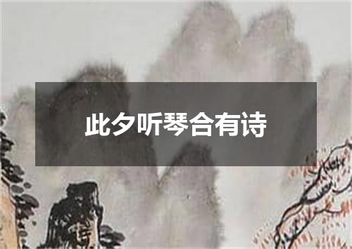 此夕听琴合有诗