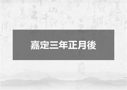 嘉定三年正月後