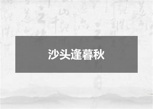 沙头逢暮秋