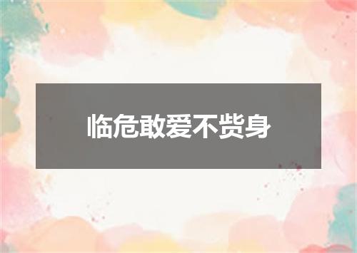 临危敢爱不赀身