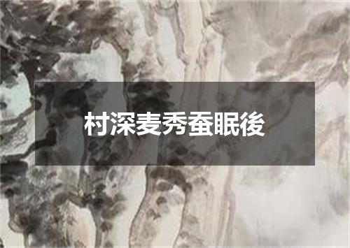 村深麦秀蚕眠後