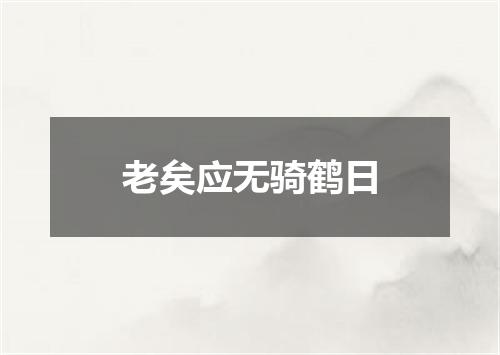 老矣应无骑鹤日