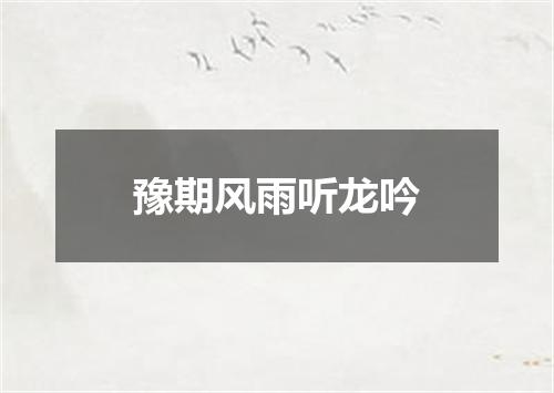 豫期风雨听龙吟