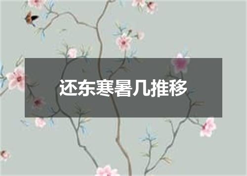还东寒暑几推移