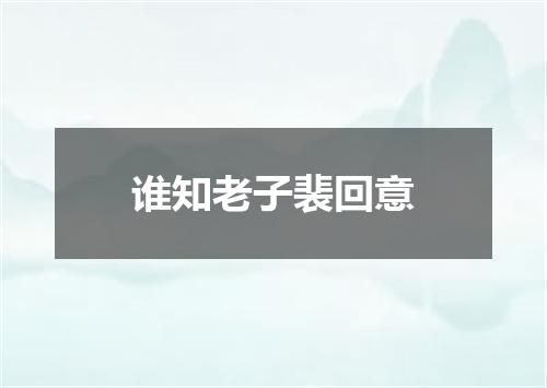 谁知老子裴回意