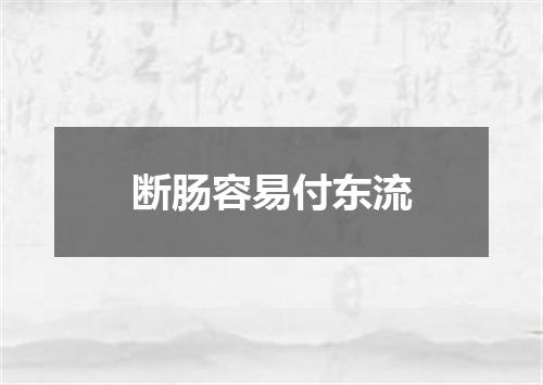 断肠容易付东流