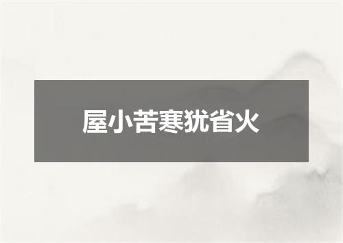 屋小苦寒犹省火