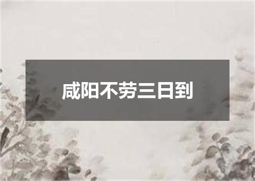 咸阳不劳三日到
