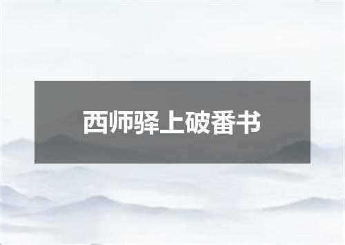 西师驿上破番书