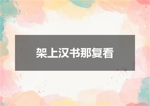 架上汉书那复看