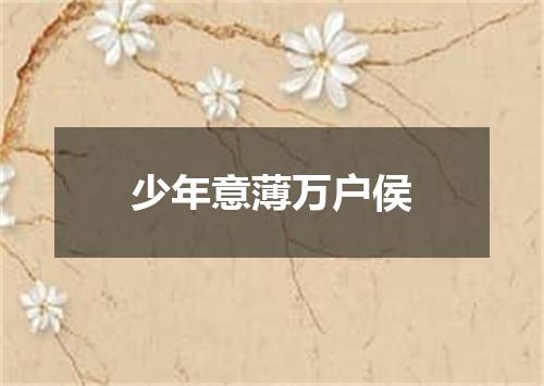 少年意薄万户侯