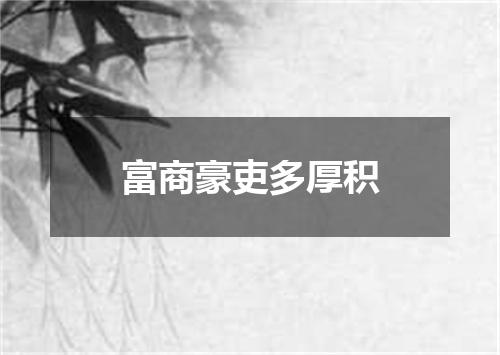富商豪吏多厚积
