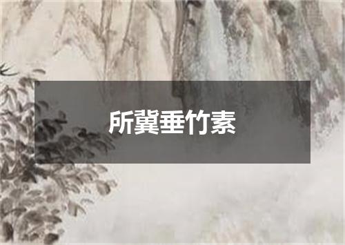 所冀垂竹素