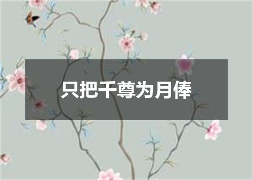 只把千尊为月俸