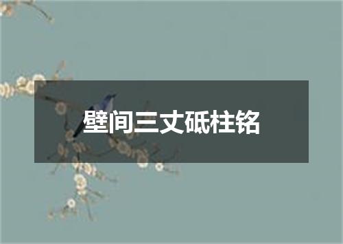 壁间三丈砥柱铭