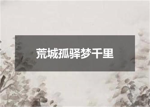 荒城孤驿梦千里