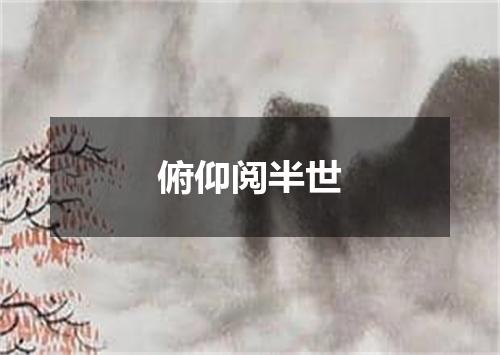 俯仰阅半世