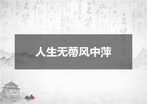 人生无蔕风中萍